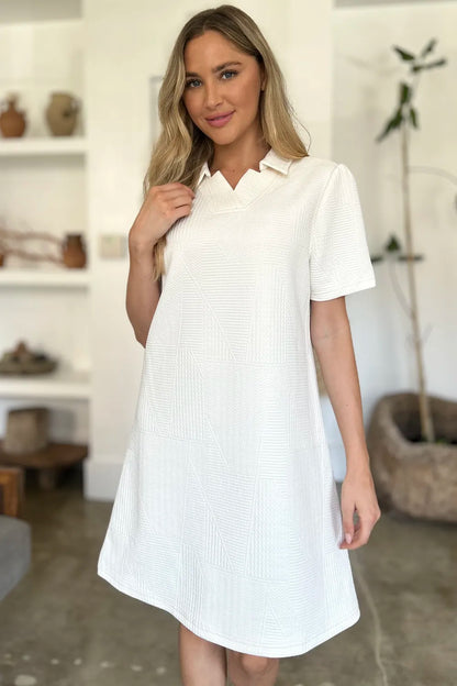 Texture Short Sleeve Dress