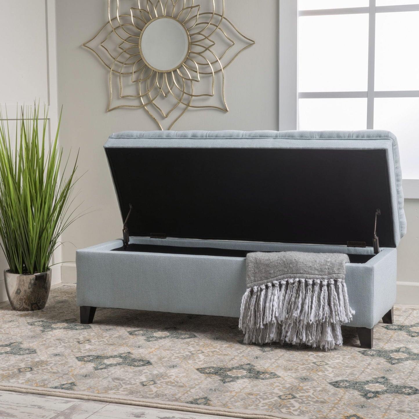 Juliana Storage Ottoman With Birch Legs