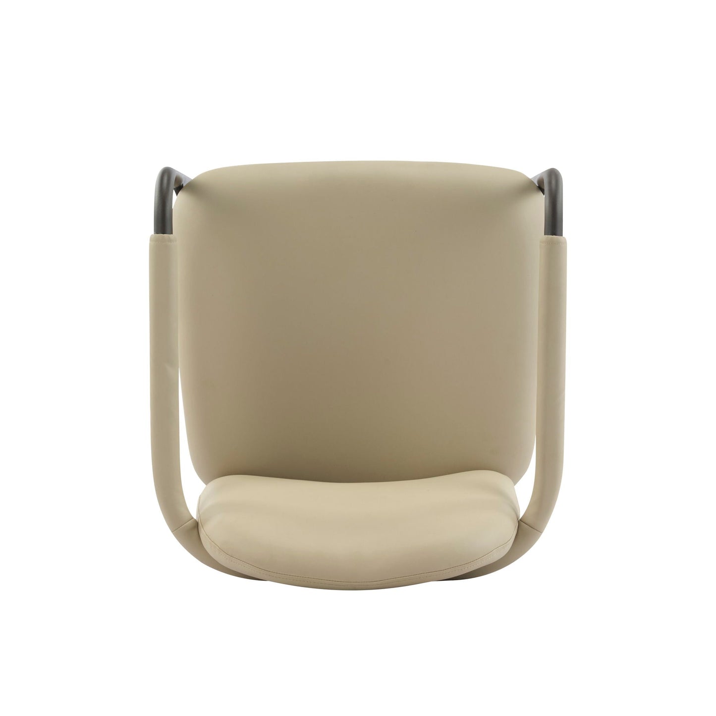 Modern Dining Chair Set of 2 with Iron Frame - Espresso / Khaki