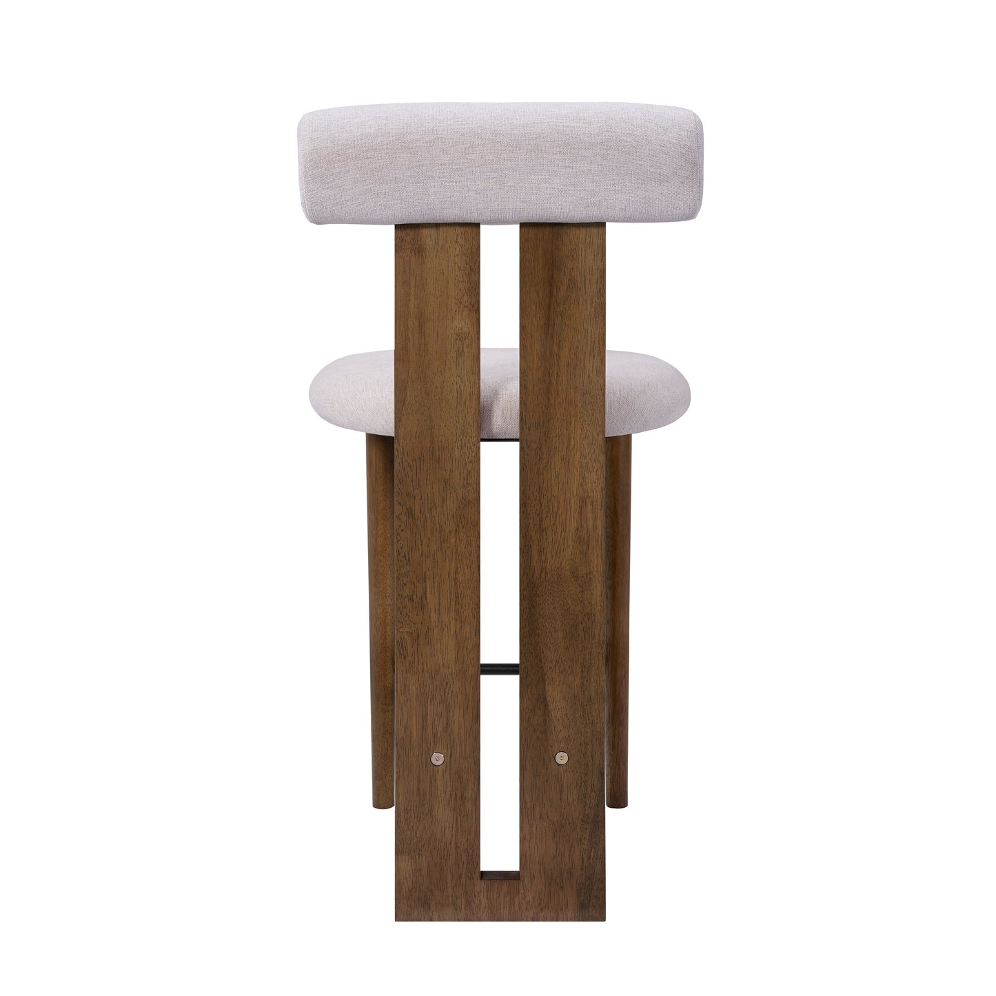 Renee Indoor Modern Split-Back Rubber Wood Counter Stool