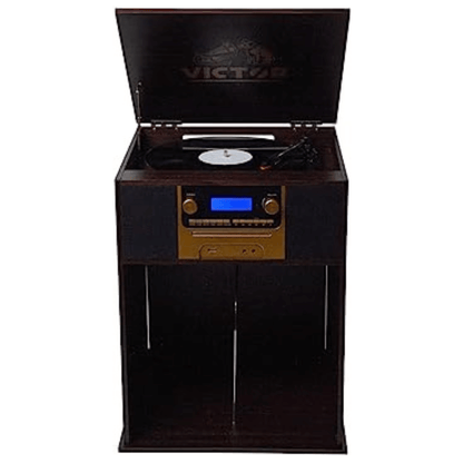 Victor Boyleston 7-in-1 3-Speed Turntable Music Center Espresso -  Refurbished