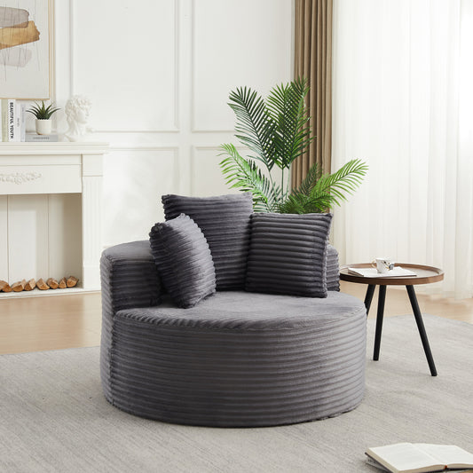 43-inch Round Corduroy Single Sofa