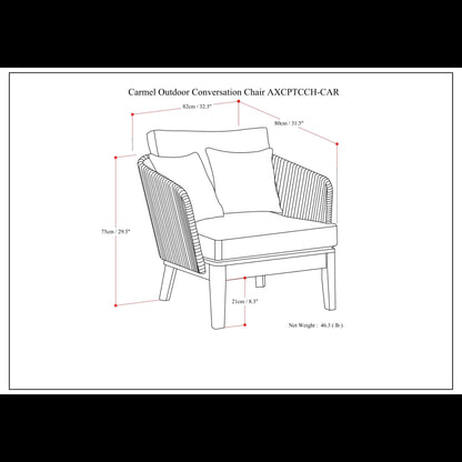 Carmel - Outdoor Conversation Chair - Sand Drift