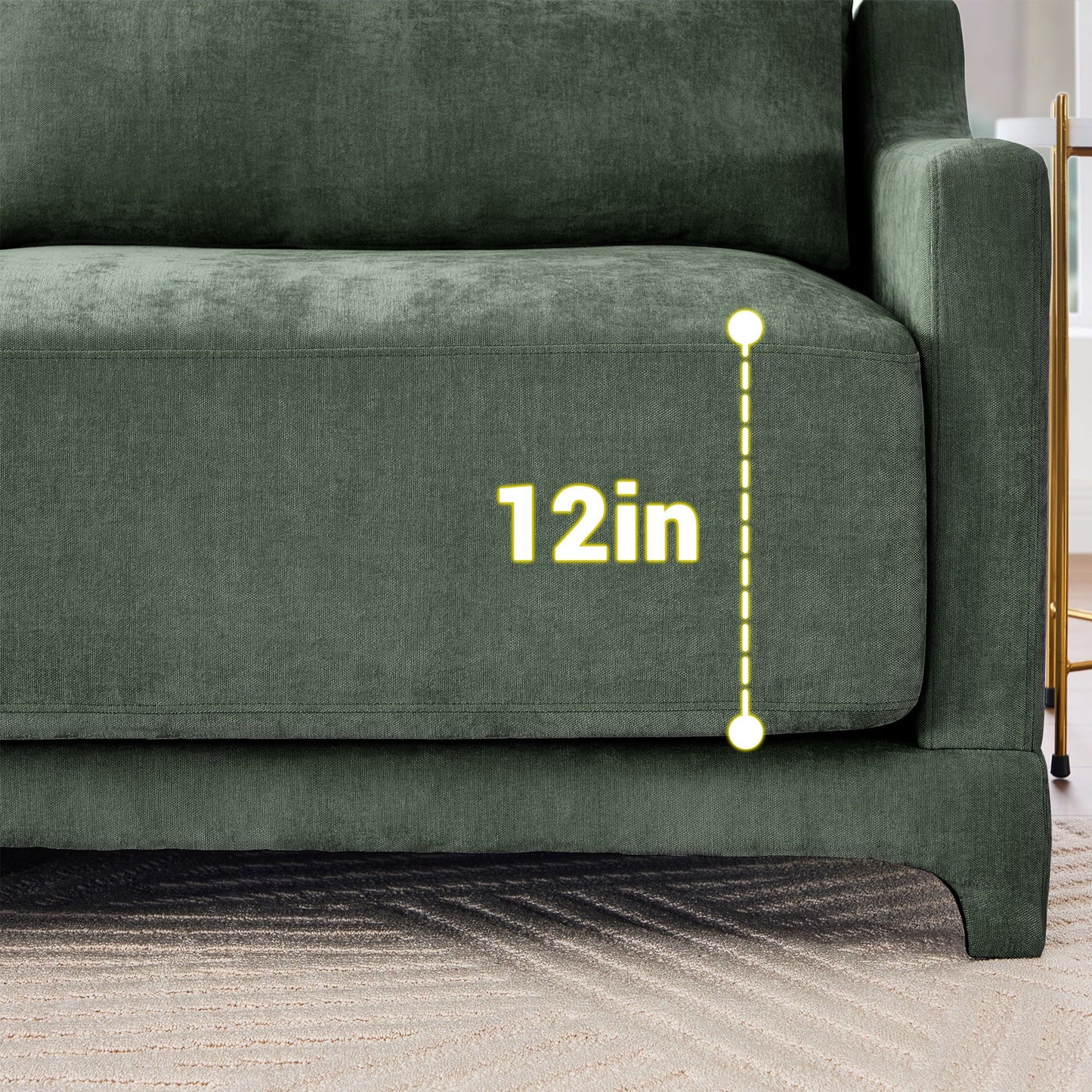 Stylish Sofa With Ottoman And Lumbar Pillows, Ergonomic Design