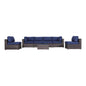 Seating Set With Cushions Handcrafted Wicker Design