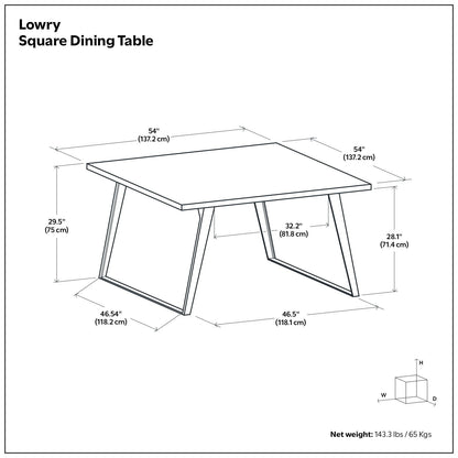 Lowry - Handcrafted Square Dining Table