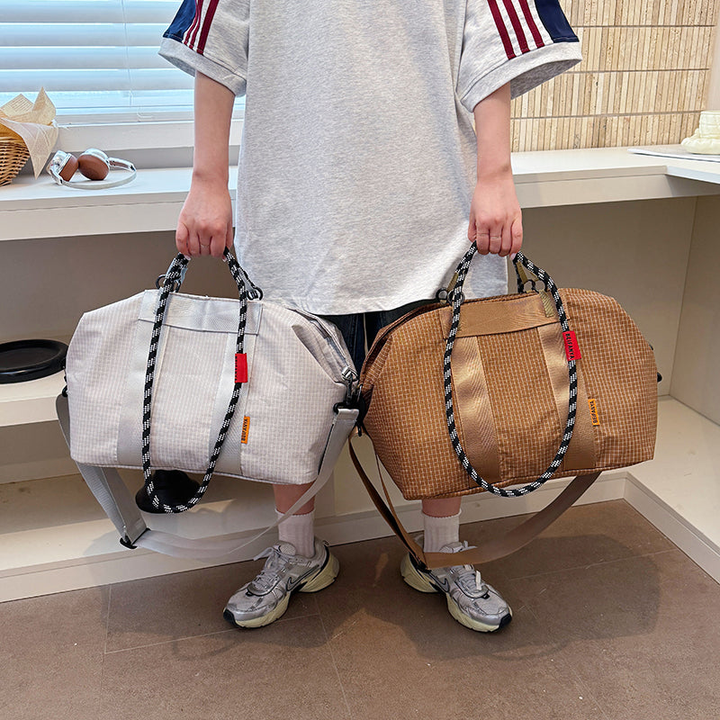 Grid Pattern Large Capacity Tote Bag