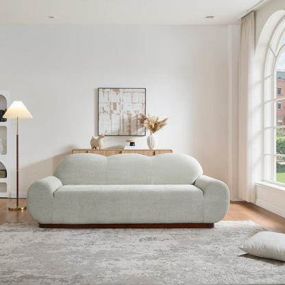 88in Round Arm Cloud Curved 3-Seater Modern Upholstered Boucle Sofa