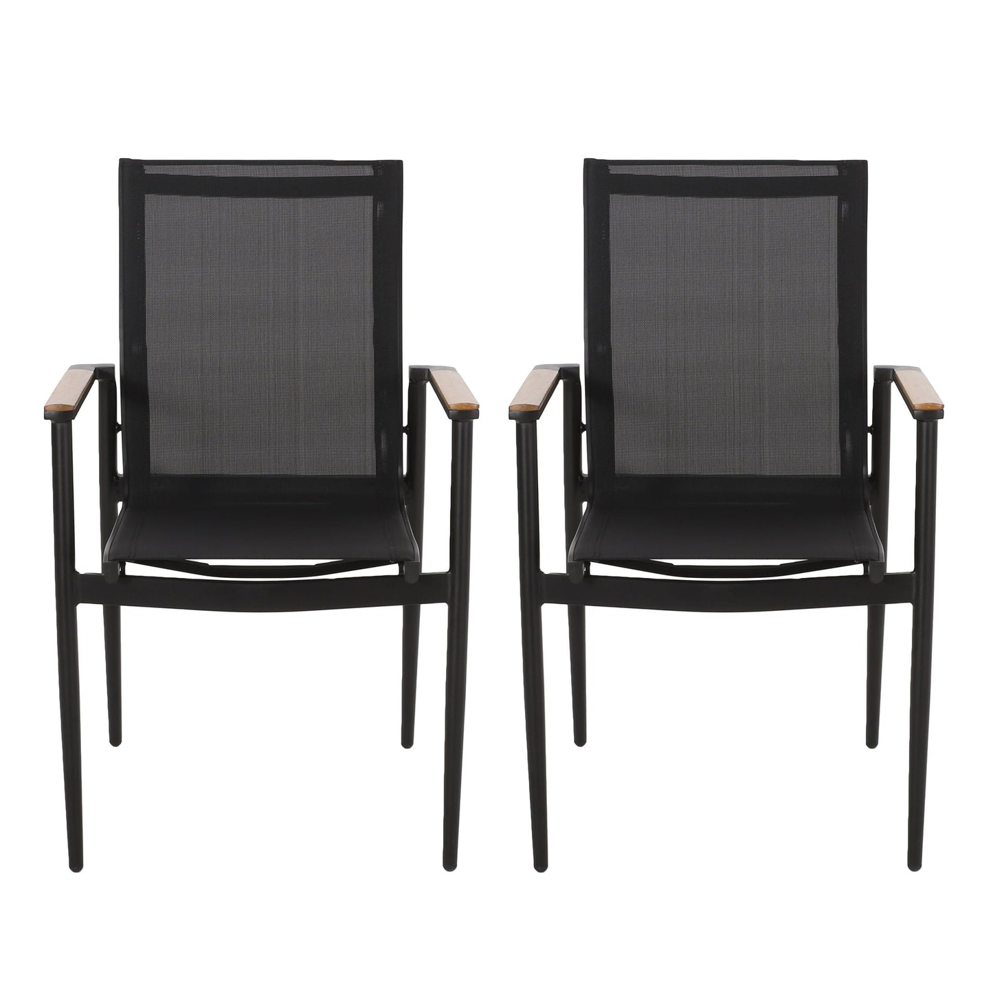 Barrister Dining Chair Set of 2 - Black / Natural