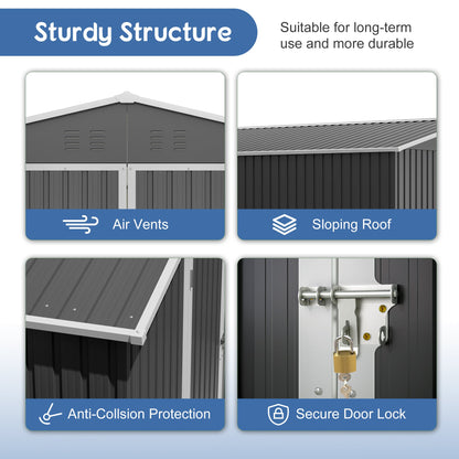 10x10 FT Large Outdoor Metal Storage Shed