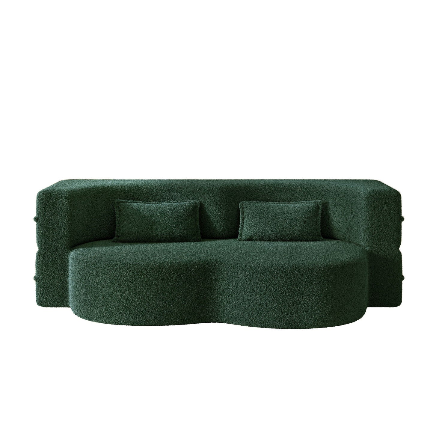 Modern Floor Sleeper Sofa Bed With 2 Pillows, Convertible Twin Size Folding Mattress For Living Room