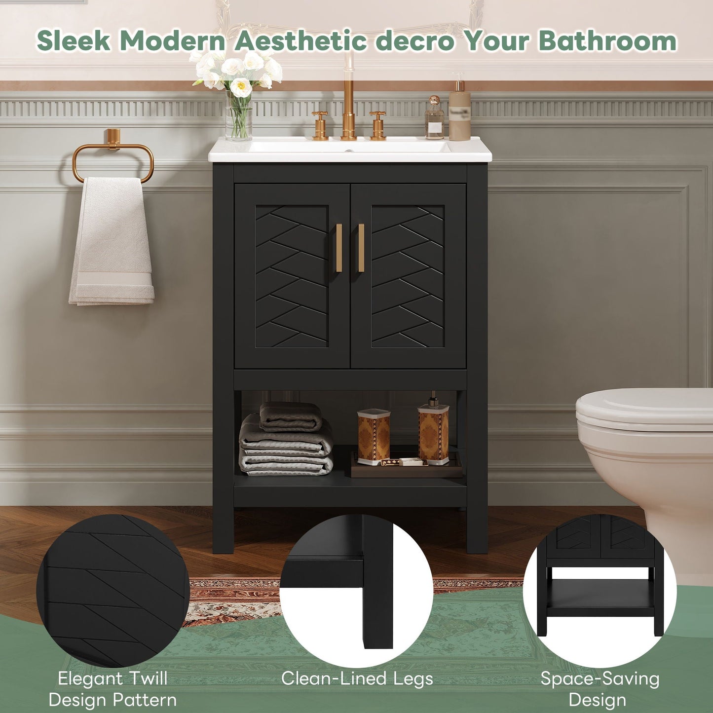 Modern Bathroom Vanity With Elegant Twill Design