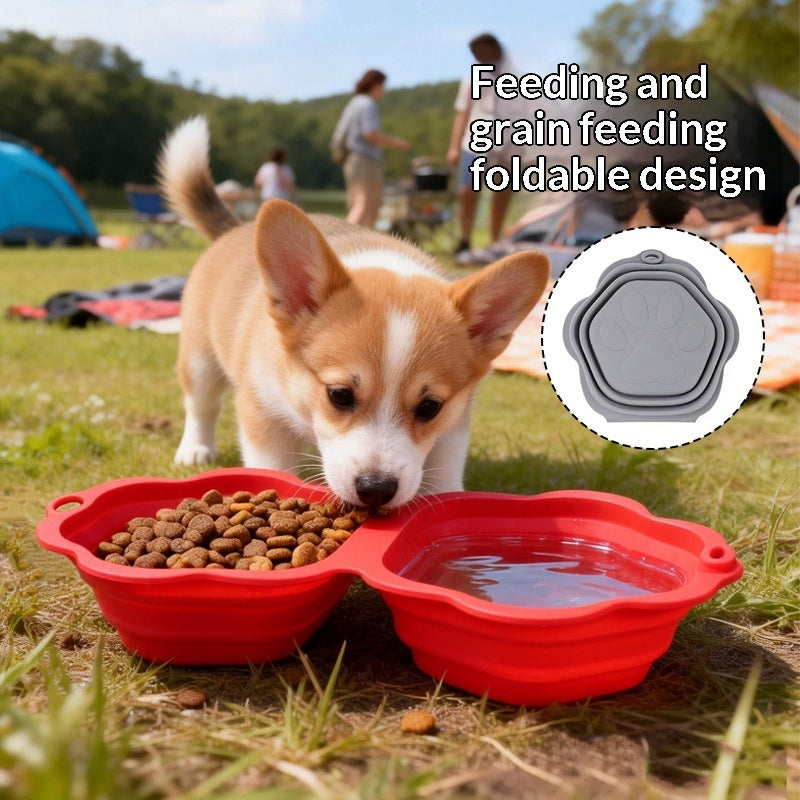 Foldable Silicone Dog Food Bowl For Pets