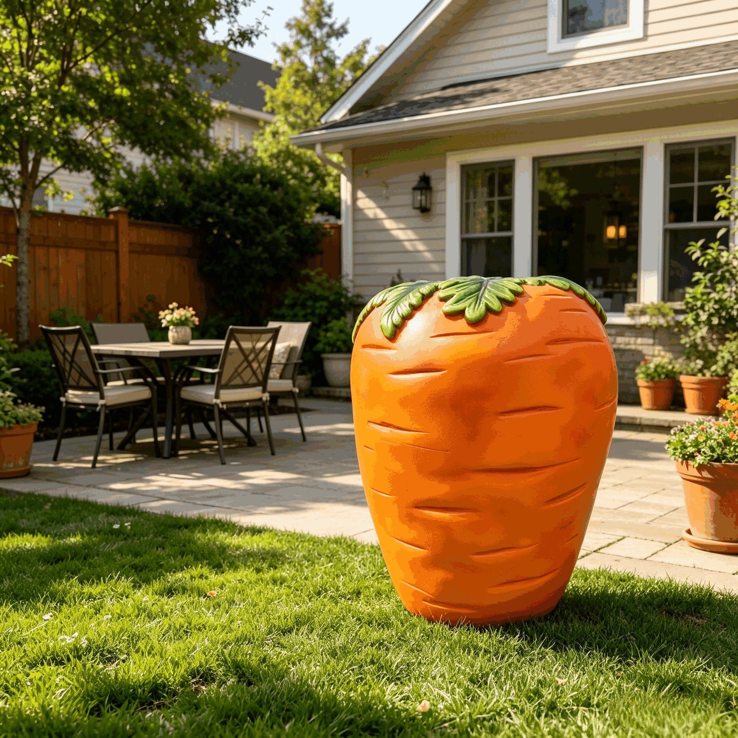 16" Oversized Carrot-Shaped Resin Stool
