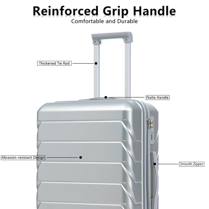 3-Piece ABS Spinner Wheel Luggage Set with Combination Lock