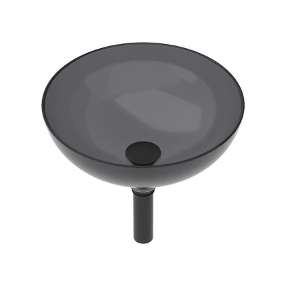 Artistic Tempered Glass Vessel Sink With Pop Up Drain