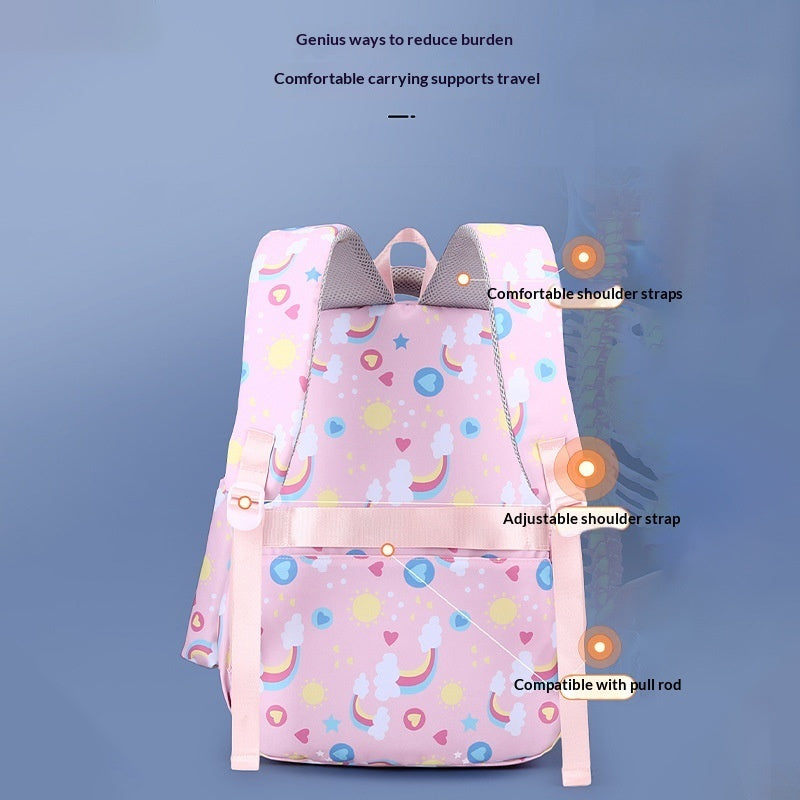 Back-protecting Large-capacity Three-piece Student School Bag Set