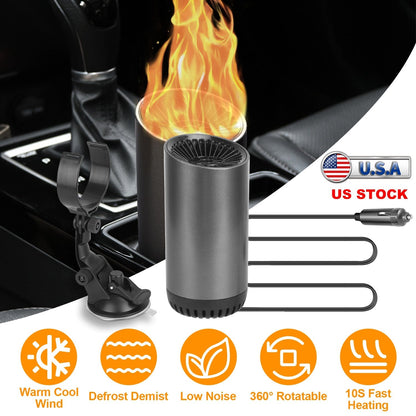 24V 216W Portable Car Heater 2 In 1 Heating Cooling Fan Rotatable Demister Defroster with 4.92ft Cord