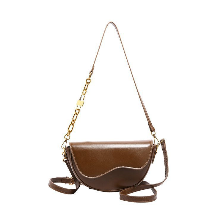 Minimalist Small Square Shoulder Bag Saddle