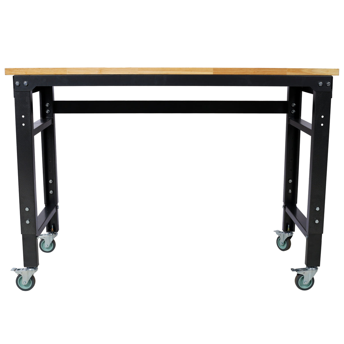 48" Wide Rolling Workbench with Adjustable Height - Dark Gray, Wood