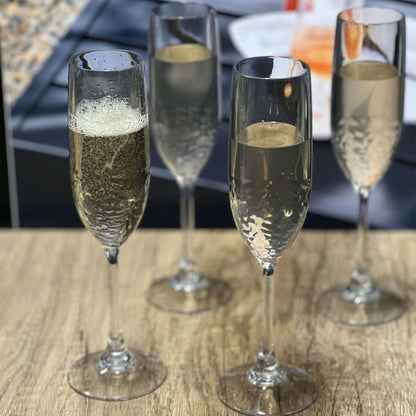 Tritan Lexington - Unbreakable Plastic Champagne Flutes, Durable Glass Alternative (Set of 4), 6Oz - Clear