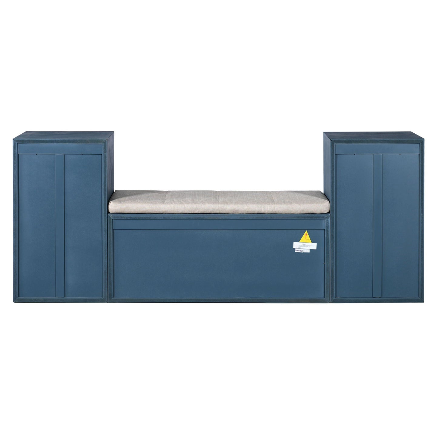 Entryway Storage Bench With Cushion, Drawers & Open Shelves