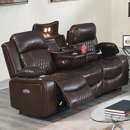 Power Motion Living Room Set With USB Port, Adjustable Headrest, Cup Holder