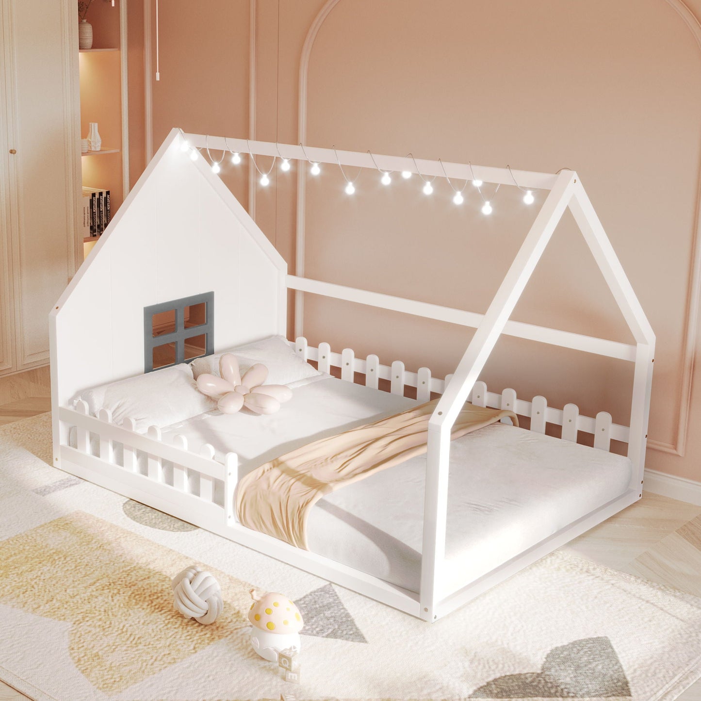 House Bed With Window And Fence