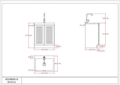 Murphy - Laundry Cabinet & Faucet And Stainless Steel Sink