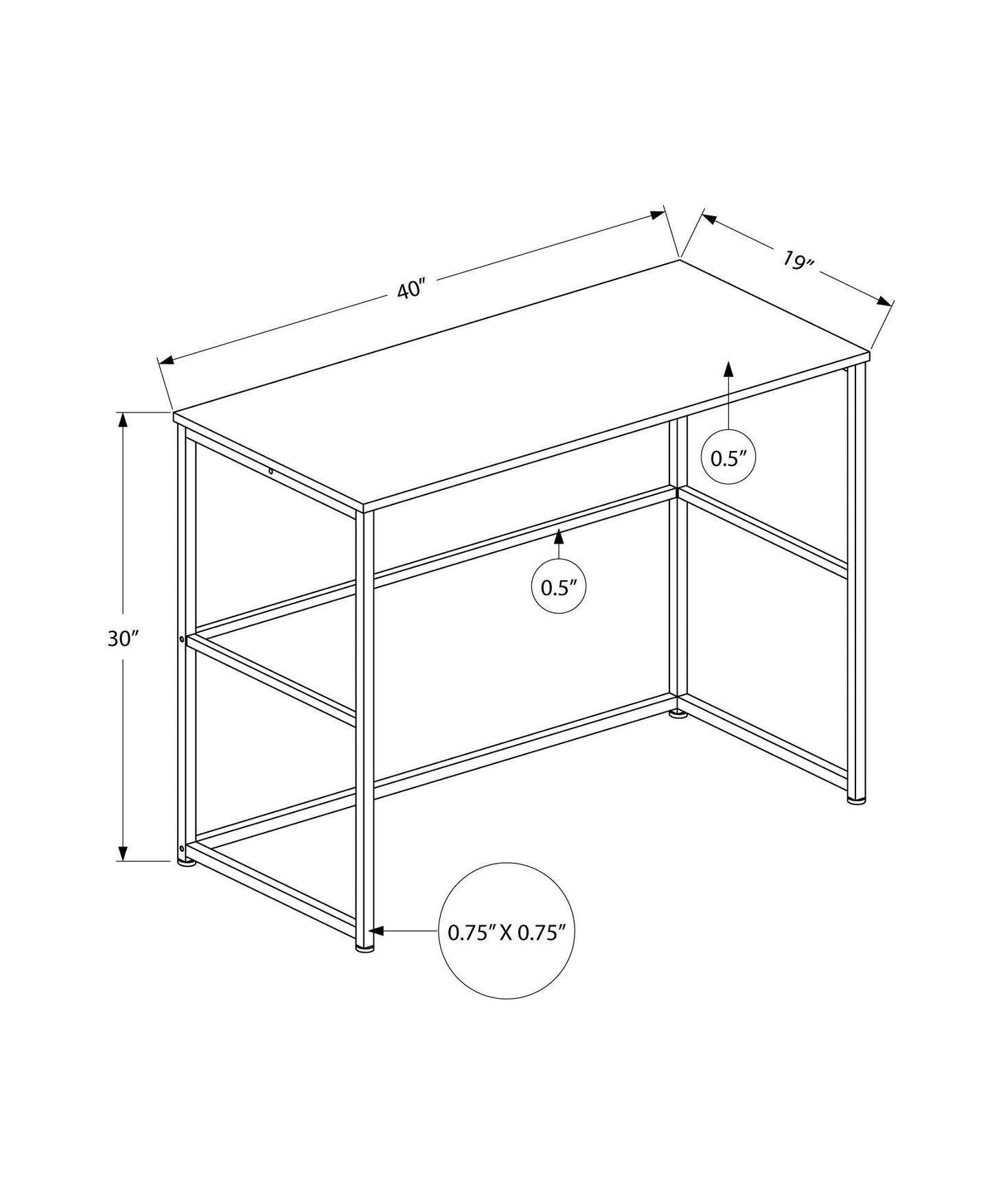 Computer Desk for Home Office with Storage Drawers - Black