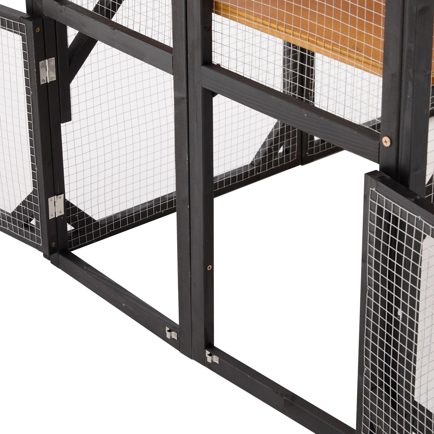 Outdoor Cat Enclosure With Sleeping Houses, Jumping Platforms, Scratching Post