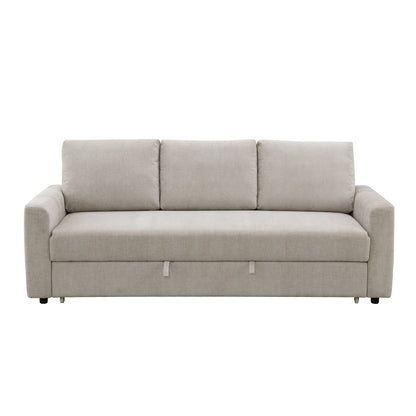 Leira - Linen Pull Out Sleeper Sofa - Beige