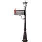 Stratford - Heavy Duty Cast Aluminum Mailbox With Post And Solar Light, Fluted Base, Decorative Modern Mailbox - Brown