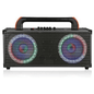 Norcent Dual 8" Portable Bluetooth Cabinet Speaker w Wooden Motif and MP3 Player