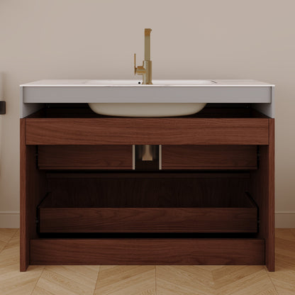 30" Modern Floating Bathroom Vanity with Seamless Sintered Stone Top