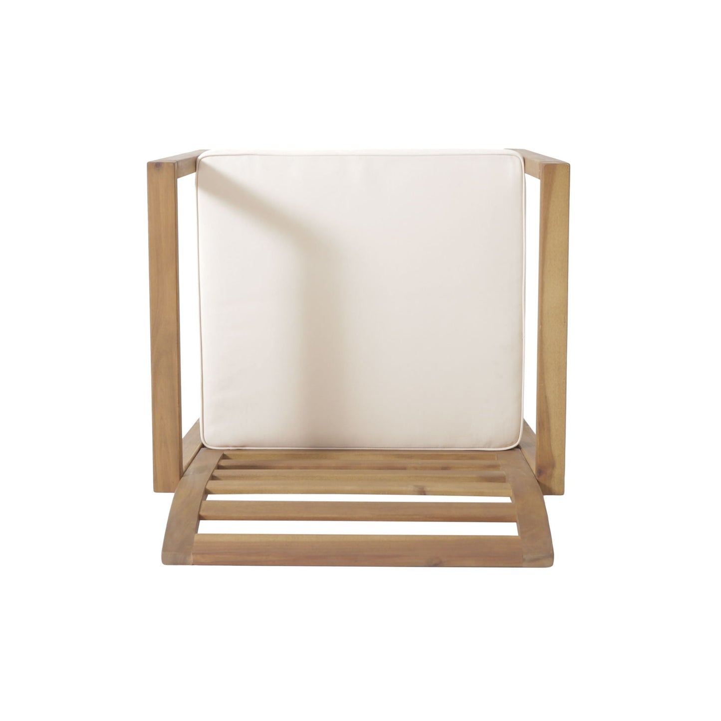Outdoor Acacia Wood Club Chairs, 2-Piece Set - Natural Stained / White