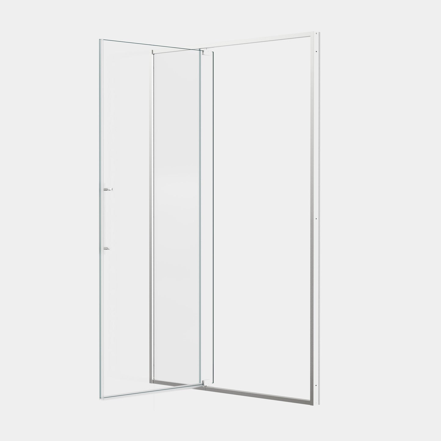 50-54"W x 74"H Pivot Shower Door with 5/16" Tempered Glass - Brushed Nickel Finish