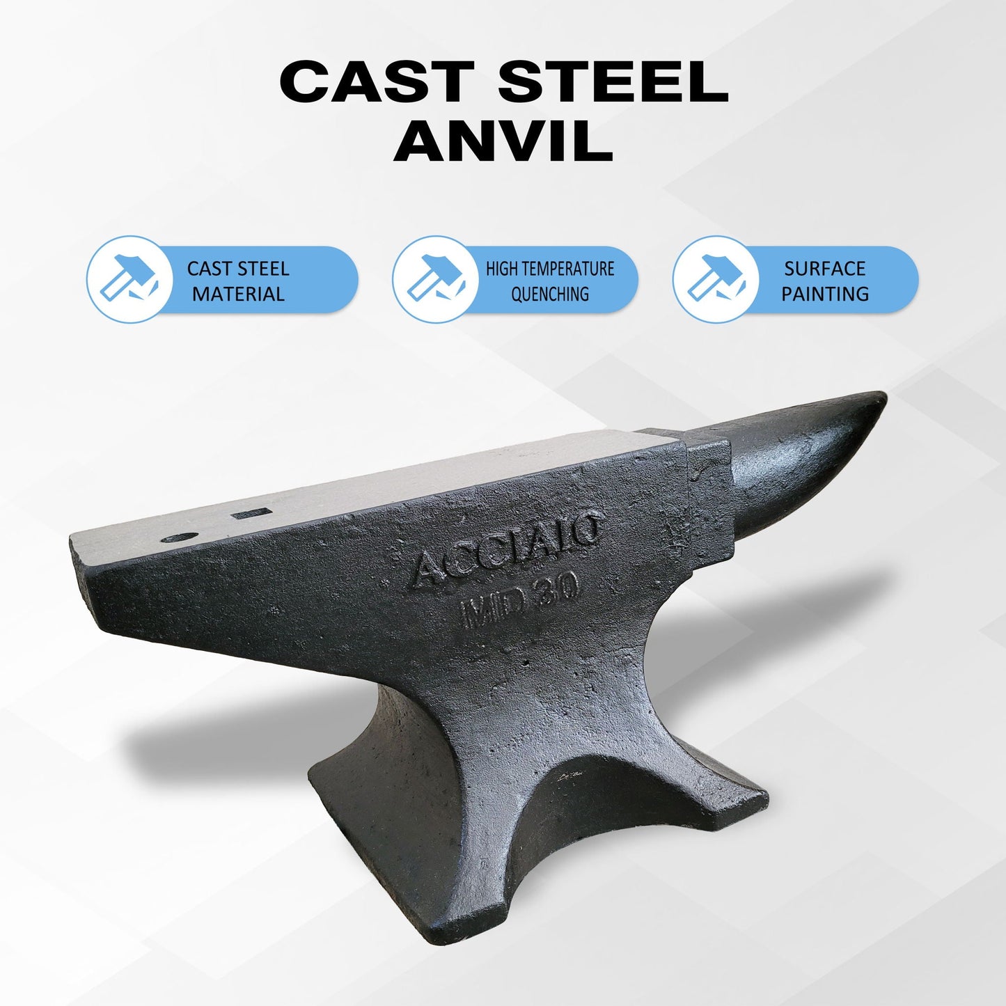 Single Horn Anvil 66Lbs Cast Steel Anvil smith For Sale Forge Tools And Equipment Anvil Rugged Round Horn Anvil smith Jewelers Metalsmith smith Tool - Black