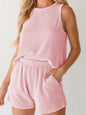 Round Neck Sleeveless Top and Shorts Set