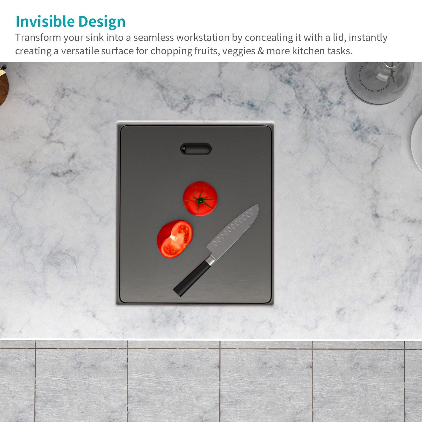 Modern Undermount Bar Sink With Folding Faucet