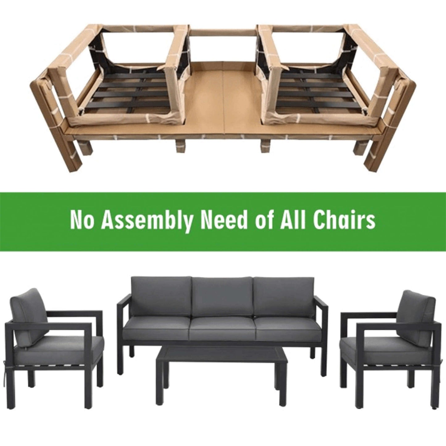 Alora 4-Piece Premium Outdoor Aluminum Furniture Set For Backyard & Poolside (SAK73532)