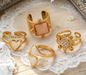 18K Gold Stainless Steel Natural Stone Ring