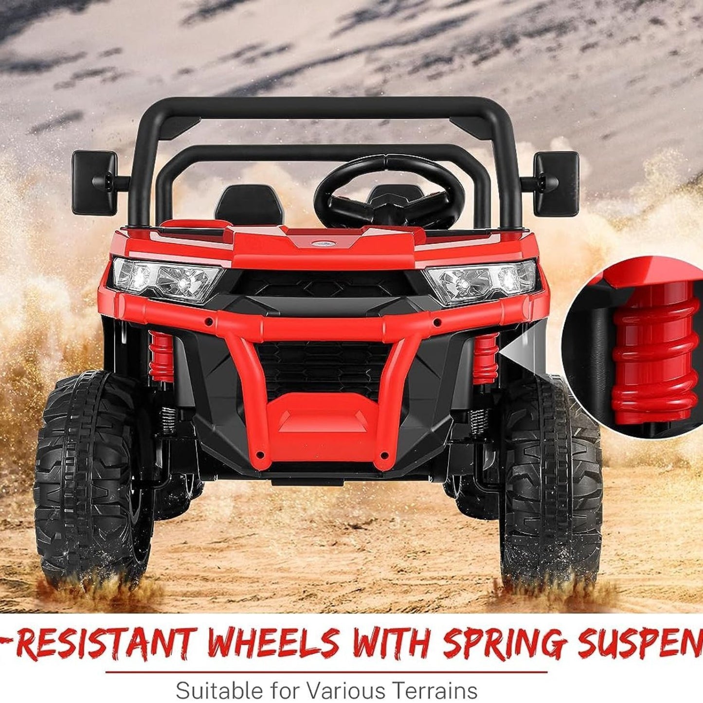 6x6 Ride On UTV Truck with Dump Bed, 6 Suspension, and 4WD - Perfect for Kids with LED Lights and Remote Control