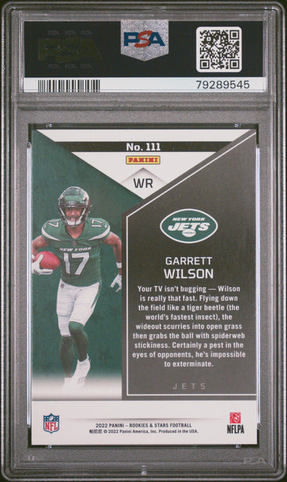 Graded 2022 Panini Rookies & Stars Garrett Wilson #111 Rookie RC Football Card PSA 10 Gem Mint