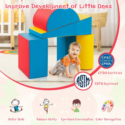 5-Piece Kids Climb and Crawl Activity Playset-Red