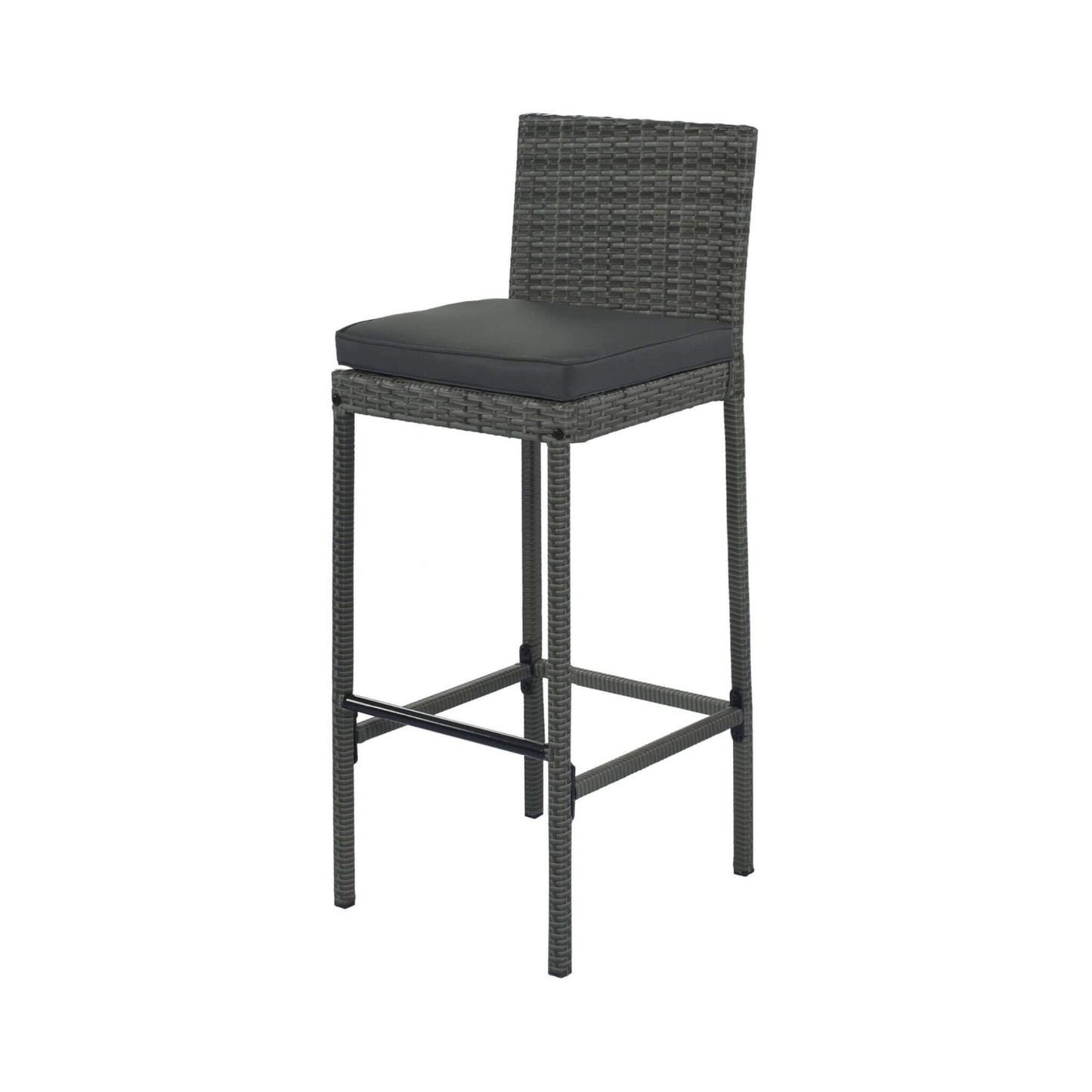 Alora 5-Piece Wicker Patio Bar Set With Cushions & Acacia Table (SAK26801)