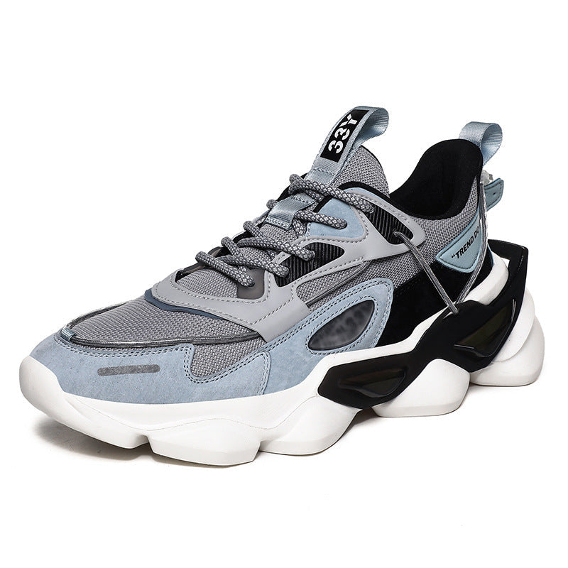 Thick soles heighten matching color shoes