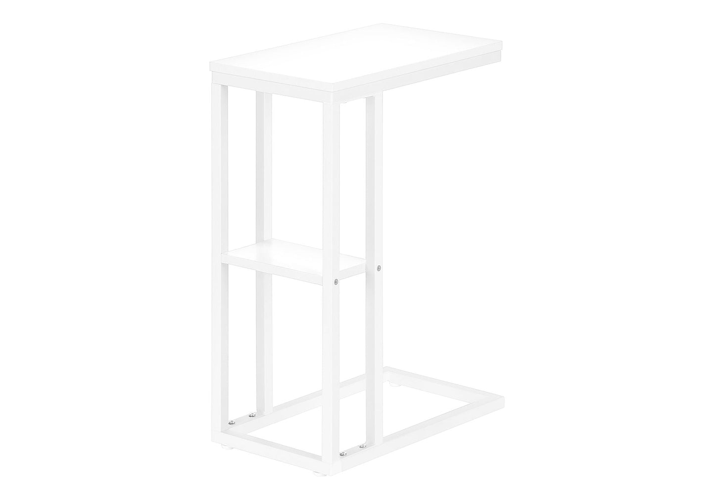 Accent Table, C-Shaped, Marble Look Contemporary & Modern Convenient Design