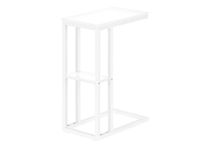 Accent Table, C - Shaped, Marble Look Contemporary & Modern Convenient Design