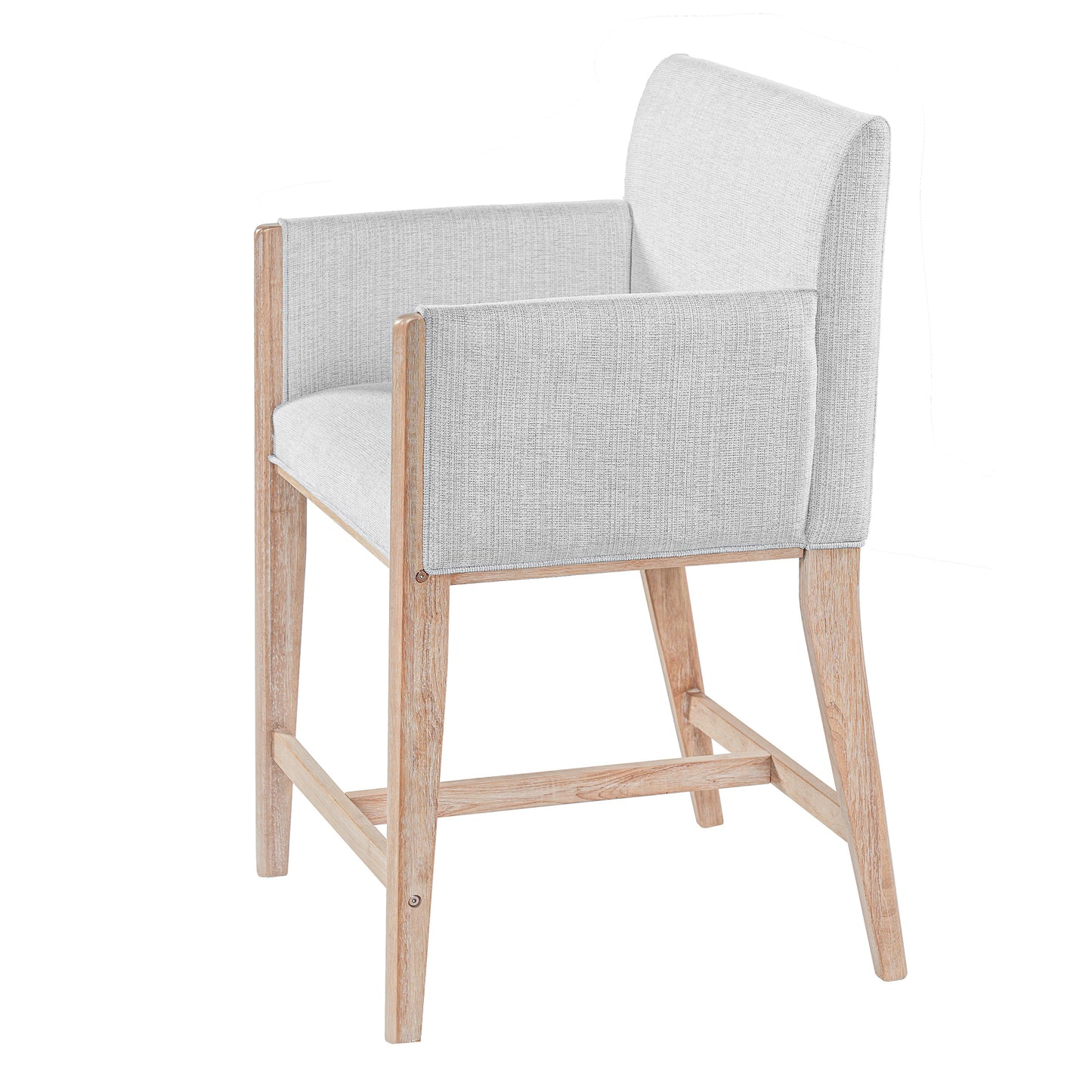 24'' Seat Height Upholstered Counter Stools with Arms - Set of 2